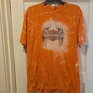 Harley-Davidson Men's Orange Tee with Graphic